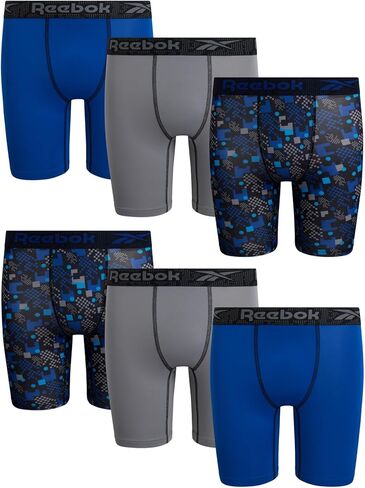 Reebok Boys’ Underwear – Long Leg Performance Boxer Briefs (6 Pack) in Saudi Arabia
