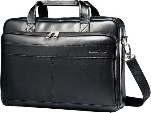 Samsonite Leather Slim Briefcase, Black, 16 Inch in Saudi Arabia
