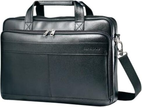 Samsonite Leather Slim Briefcase, Black, 16 Inch in Saudi Arabia