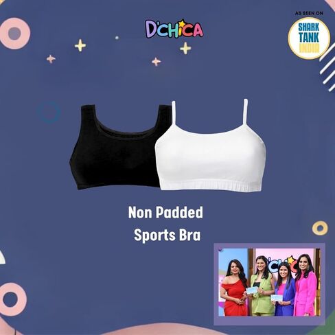 حمالات صدر للتدريب من القطن مع طبقات امامية مزدوجة للمراهقين من دي شيكا - عبوة من 5 قطع in Kuwait