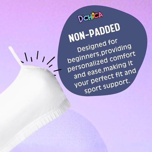 حمالات صدر للتدريب من القطن مع طبقات امامية مزدوجة للمراهقين من دي شيكا - عبوة من 5 قطع in Kuwait