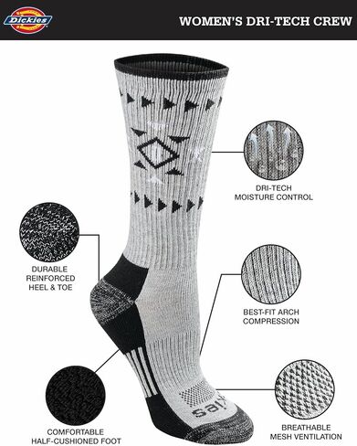 Dickies Women's Dri-tech Moisture Control Crew Socks Multipack in Saudi Arabia