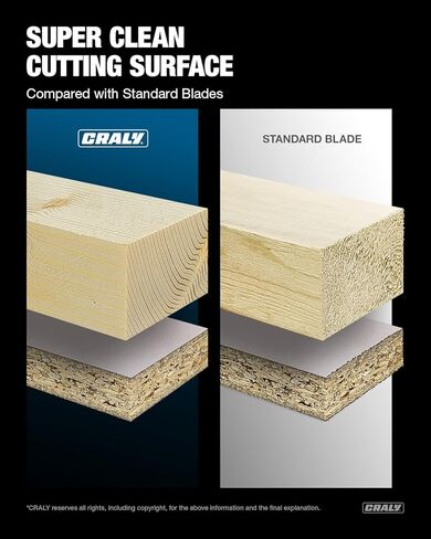 CRALY 6-1/2 Inch 60 Teeth Ultra Fine Finish Wood Cutting Circular Saw Blade, 5/8 Inch Arbor, Carbide Tipped, Thin Kerf, Black Ice Coating, for Plywood, MDF, OSB, Laminated, 2-Pack(C0660FF-2) in Saudi Arabia