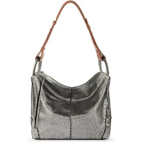 The Sak Los Feliz Hobo in Leather, Lined Shoulder Purse, Moss Suede