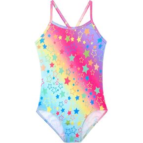Dolxico Girls Swimsuit One Piece Mermaid Bathing Suits for Girls Cute Girls Swimwear 4-12 Years