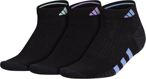 adidas Women's Cushioned Low Cut Socks (3-pair) With Arch Compression, Silver Dawn Grey/White/Wonder Blue, Medium in Saudi Arabia