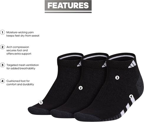 adidas Women's Cushioned Low Cut Socks (3-pair) With Arch Compression, Silver Dawn Grey/White/Wonder Blue, Medium in Saudi Arabia