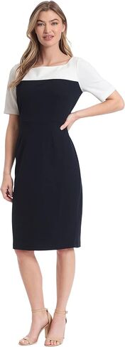 London Times Women's Boat Neck Color Blocked Sheath in Saudi Arabia