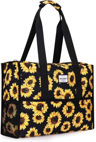 HAWEE Utility Tote Bag with Laptop Compartment Luggage Sleeve Zippered Multi-pocket Commute Shoulder Purse for Nursing/Work in Saudi Arabia