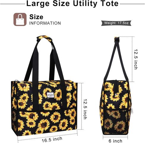 HAWEE Utility Tote Bag with Laptop Compartment Luggage Sleeve Zippered Multi-pocket Commute Shoulder Purse for Nursing/Work in Saudi Arabia