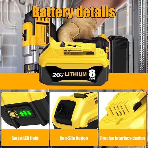 Upgraded to 3600mAh Replacement Battery Compatible with Dewalt 7.2V Battery DW9057 DE9057 DE9085 DW920K DW920K2 DW925K DW925K2 DW968K Cordless Power Tool 2 Pack in Saudi Arabia