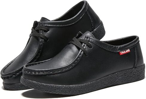 TRULAND Women’s Casual Moccasin Shoes - Suede Leather Lace Up Flat Wallabees Oxford Shoes (7.5 D(M) US,Brown) in Kuwait