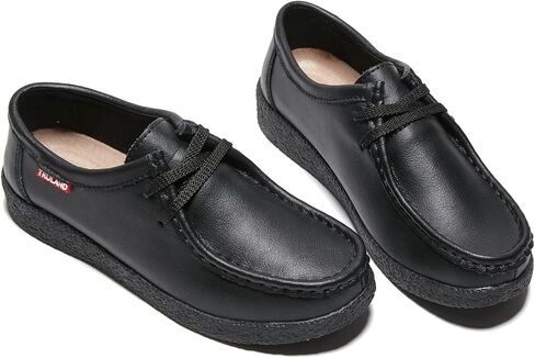 TRULAND Women’s Casual Moccasin Shoes - Suede Leather Lace Up Flat Wallabees Oxford Shoes (7.5 D(M) US,Brown) in Kuwait