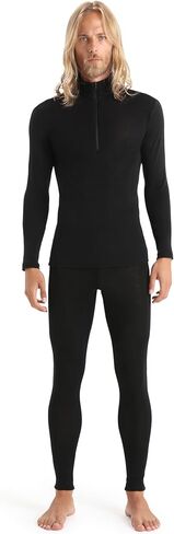 Icebreaker Men's Everyday Long-Sleeved Shirt with Half Zip – Functional Shirt Men's – 100% Merino Wool Base Layer, espresso, L in Kuwait