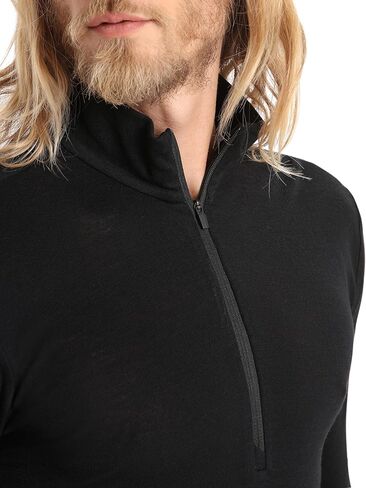 Icebreaker Men's Everyday Long-Sleeved Shirt with Half Zip – Functional Shirt Men's – 100% Merino Wool Base Layer, espresso, L in Kuwait