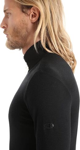 Icebreaker Men's Everyday Long-Sleeved Shirt with Half Zip – Functional Shirt Men's – 100% Merino Wool Base Layer, espresso, L in Kuwait