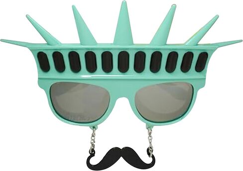 Sun-Staches Uncle Sam Blue Lens Sunglasses | Americana Costume Accessory | UV 400 | One Size Fits Most in Saudi Arabia