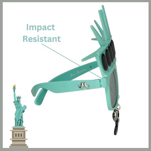 Sun-Staches Uncle Sam Blue Lens Sunglasses | Americana Costume Accessory | UV 400 | One Size Fits Most in Saudi Arabia