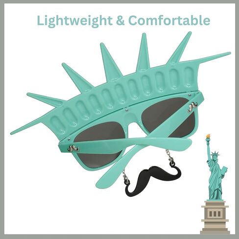 Sun-Staches Uncle Sam Blue Lens Sunglasses | Americana Costume Accessory | UV 400 | One Size Fits Most in Saudi Arabia