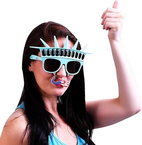 Sun-Staches Uncle Sam Blue Lens Sunglasses | Americana Costume Accessory | UV 400 | One Size Fits Most in Saudi Arabia
