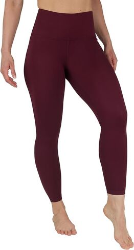 Yogalicious High Waist Squat Proof Criss Cross V-Back Ankle Length Leggings - Windsor Wine Lux 25" - Large in Saudi Arabia