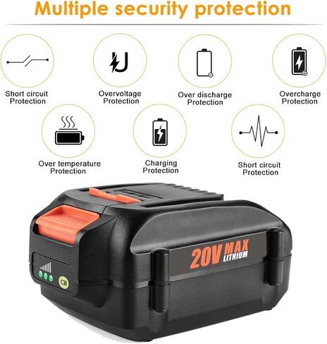 AYTXTG 2 حزمة 6.5Ah استبدال بطارية ليثيوم Worx 20V، متوافقة مع بطارية Worx 20V WA3578 WA3575 WA3520 WA3525 WG151s WG155s WG251s WG255s WG540s WG545s WG890 WG891 أدوات كهربائية لاسلكية in Saudi Arabia