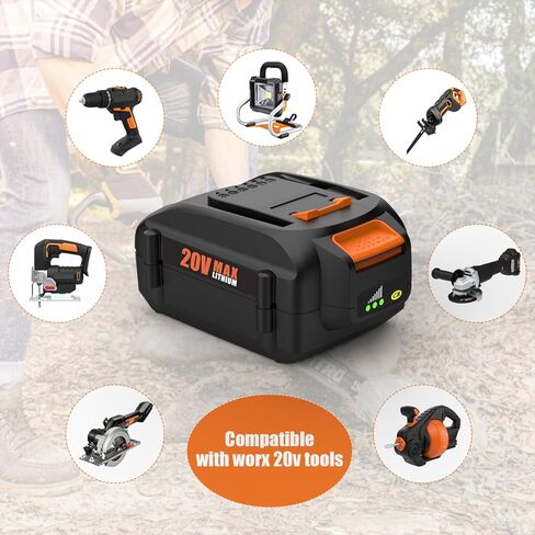 AYTXTG 2 حزمة 6.5Ah استبدال بطارية ليثيوم Worx 20V، متوافقة مع بطارية Worx 20V WA3578 WA3575 WA3520 WA3525 WG151s WG155s WG251s WG255s WG540s WG545s WG890 WG891 أدوات كهربائية لاسلكية in Saudi Arabia
