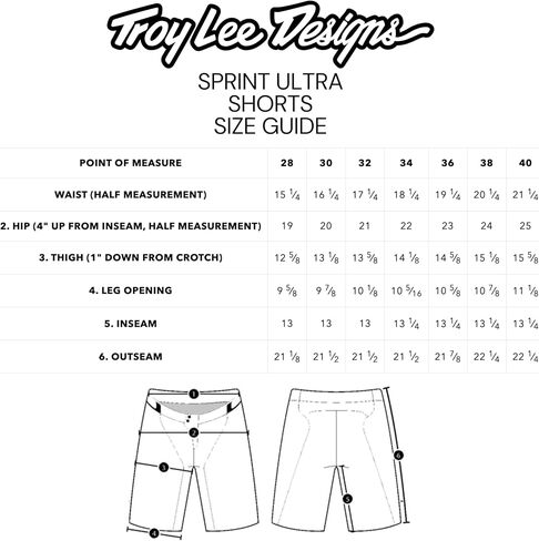 Troy Lee Designs Cycling Mountain Bike Trail Biking MTB Bicycle Shorts for Mens, Sprint Ultra Shorts (Black, 32) in Saudi Arabia