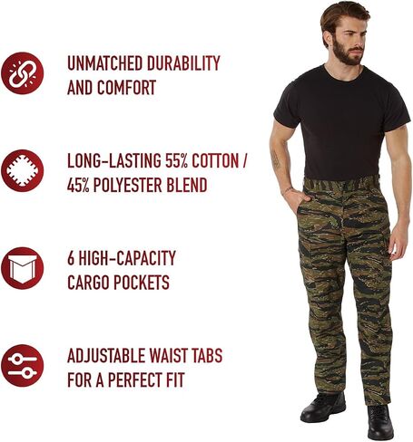 Rothco 22431 Tactical BDU Cargo Pants Size : 3XL (47"-51" Waist),Color : Work Brown in Saudi Arabia