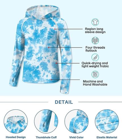 BesserBay Boys Sun Protection Hooded Long Sleeve Rashguard Shirt 1-14 Years in Kuwait