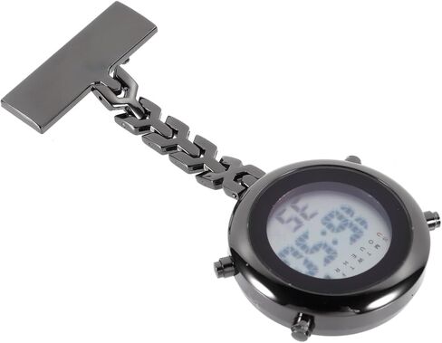 ساعة ibasenice الرقمية بمشبك للممرضات - ساعة معلقة من الفولاذ المقاوم للصدأ وساعة جيب مضيئة للرجال والنساء in Kuwait