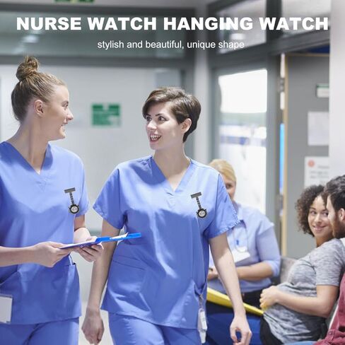 ساعة ibasenice الرقمية بمشبك للممرضات - ساعة معلقة من الفولاذ المقاوم للصدأ وساعة جيب مضيئة للرجال والنساء in Kuwait