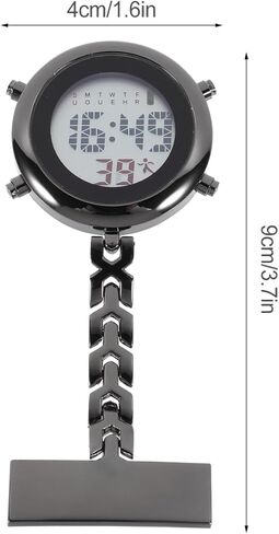 ساعة ibasenice الرقمية بمشبك للممرضات - ساعة معلقة من الفولاذ المقاوم للصدأ وساعة جيب مضيئة للرجال والنساء in Kuwait