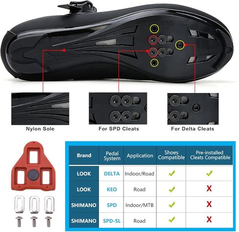 احذية ركوب الدراجات للرجال والنساء متوافقة مع احذية بيلاتون للدراجات الهوائية ودراجات الطرق مثبتة مسبقا مع مشابك دلتا ودواسة للاستخدام الداخلي والخارجي in Kuwait