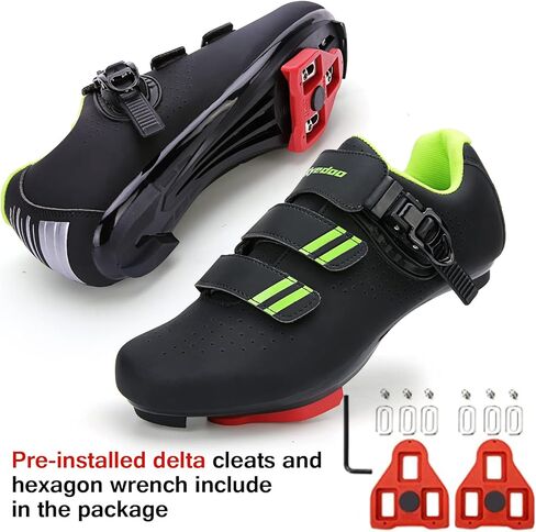 احذية ركوب الدراجات للرجال والنساء متوافقة مع احذية بيلاتون للدراجات الهوائية ودراجات الطرق مثبتة مسبقا مع مشابك دلتا ودواسة للاستخدام الداخلي والخارجي in Kuwait