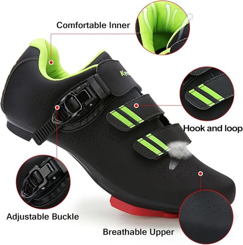 احذية ركوب الدراجات للرجال والنساء متوافقة مع احذية بيلاتون للدراجات الهوائية ودراجات الطرق مثبتة مسبقا مع مشابك دلتا ودواسة للاستخدام الداخلي والخارجي in Kuwait