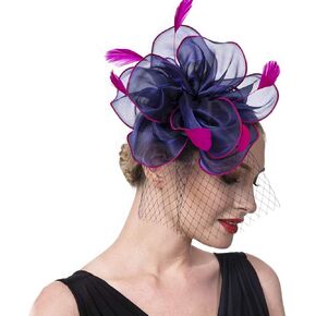 Fascinators Hat for Women Girls Cocktail Tea Party Headband Flapper Headpiece Kentucky Derby Wedding Hat… (FM02-Green and Blue) in Kuwait