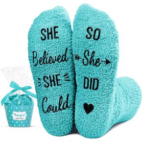 HAPPYPOP Funny Congratutions Sober Gifts For Her, Graduation socks Inspirational Cancer Motivational Socks Cupcake Socks