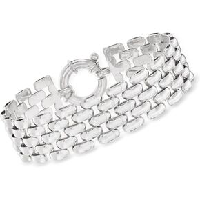 Ross-Simons Italian Sterling Silver Panther-Link Bracelet. 7 inches in Saudi Arabia