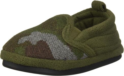 Dearfoams Boys' Kid's Camo and Fleece Clog Slipper, Cayenne, 4-5 Youth US Little kid in Saudi Arabia
