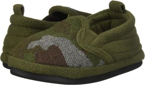 Dearfoams Boys' Kid's Camo and Fleece Clog Slipper, Cayenne, 4-5 Youth US Little kid in Saudi Arabia