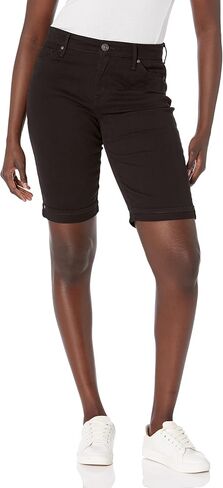 Gloria Vanderbilt Women's Mid Rise Feminine Cut Bermuda Short, Black, 16 Petite Regular in Saudi Arabia