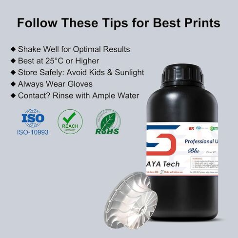 Siraya Tech Blu Lava Black: Ultra-Tough PC-Like 3D Printing Resin | High-Strength, High-Resolution, Functional Printing, Engineering-Grade Printer Resin for LCD/DLP Printers (1kg) in Kuwait