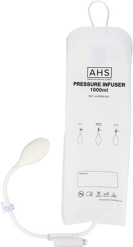 AHS American Hospital Supply Medical Pressure Infusion Bag 3000ml IV Pole Infusion Sack with 3 Way Stopcock Smart Design and Easy to Use | Medical Supplies & Equipment (1 Each) in Kuwait
