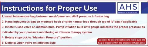 AHS American Hospital Supply Medical Pressure Infusion Bag 3000ml IV Pole Infusion Sack with 3 Way Stopcock Smart Design and Easy to Use | Medical Supplies & Equipment (1 Each) in Kuwait