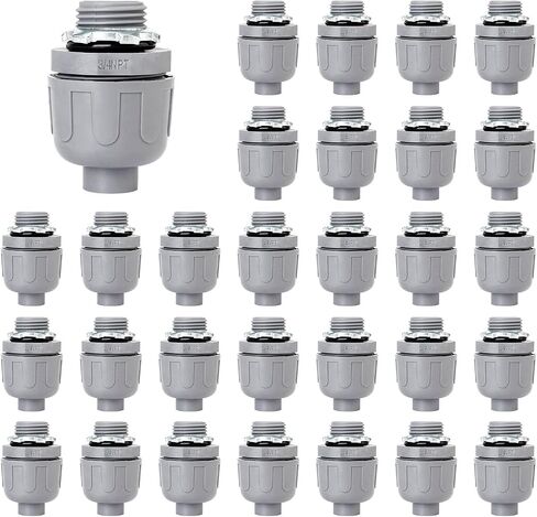 3/4 Inch Liquid Tight Connector Electrical Conduit Fittings for Electrical Enclosures and Hubs 6 Pack (4 pcs 180 Degree and 2 pcs 90 Degree) in Saudi Arabia