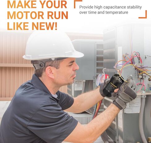 Canamax 340-408 MFD uf 50/60 Hz 110-125 VAC Volts Round Start Capacitor - Replacement for AC Motor Run or Fan Start and Cool or Heat Pump Air Conditioner - Replaces 4X067 11022 PMJ340 235-9739-02 in Kuwait