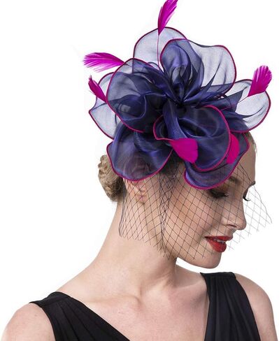 Fascinators Hat for Women Girls Cocktail Tea Party Headband Flapper Headpiece Kentucky Derby Wedding Hat… (FM02-Green and Blue) in Kuwait
