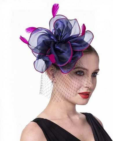 Fascinators Hat for Women Girls Cocktail Tea Party Headband Flapper Headpiece Kentucky Derby Wedding Hat… (FM02-Green and Blue) in Kuwait