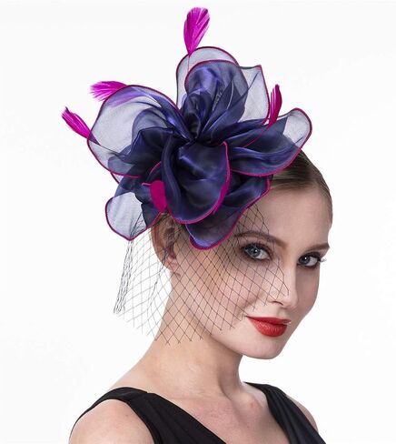 Fascinators Hat for Women Girls Cocktail Tea Party Headband Flapper Headpiece Kentucky Derby Wedding Hat… (FM02-Green and Blue) in Kuwait